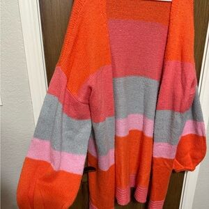 moon & madison Vibrant Striped Cardigan